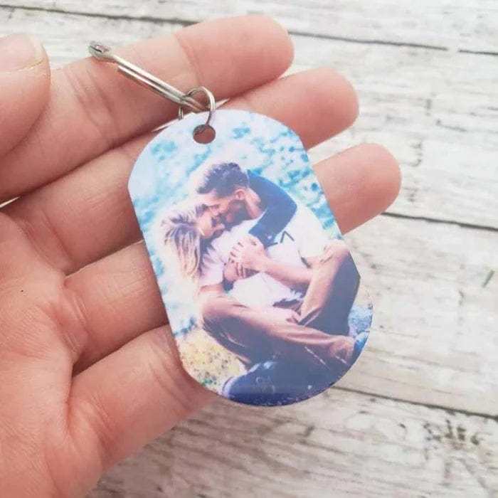 Porte-clés Photo Personnalisé Avec Nom Cadeaux De Fête Des Pères Pour Papa - votrecollierprenomfr