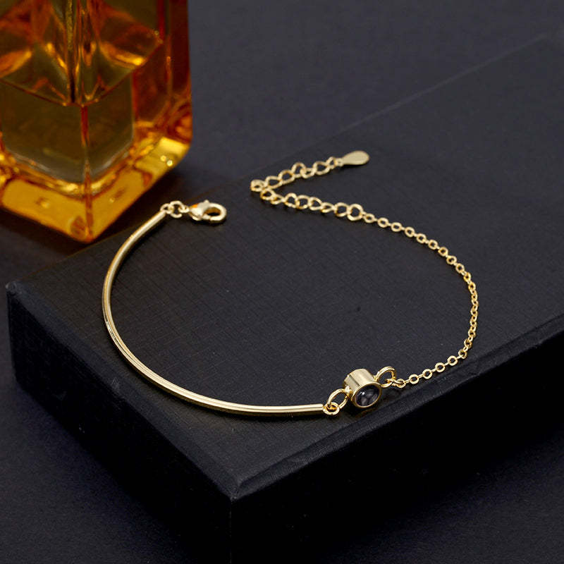 Bracelet Photo Personnalisé, Bracelet De Projection De Photo Personnalisé, Cercle Photo Avec Image À L'intérieur, Pour Femmes Et Filles - votrecollierprenomfr