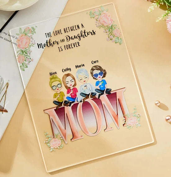 Cadeau Fête Des Mères Plaque Acrylique Personnalisée Mère Et Enfants Meilleurs Amis Cadeaux Pour Maman - votrecollierprenomfr