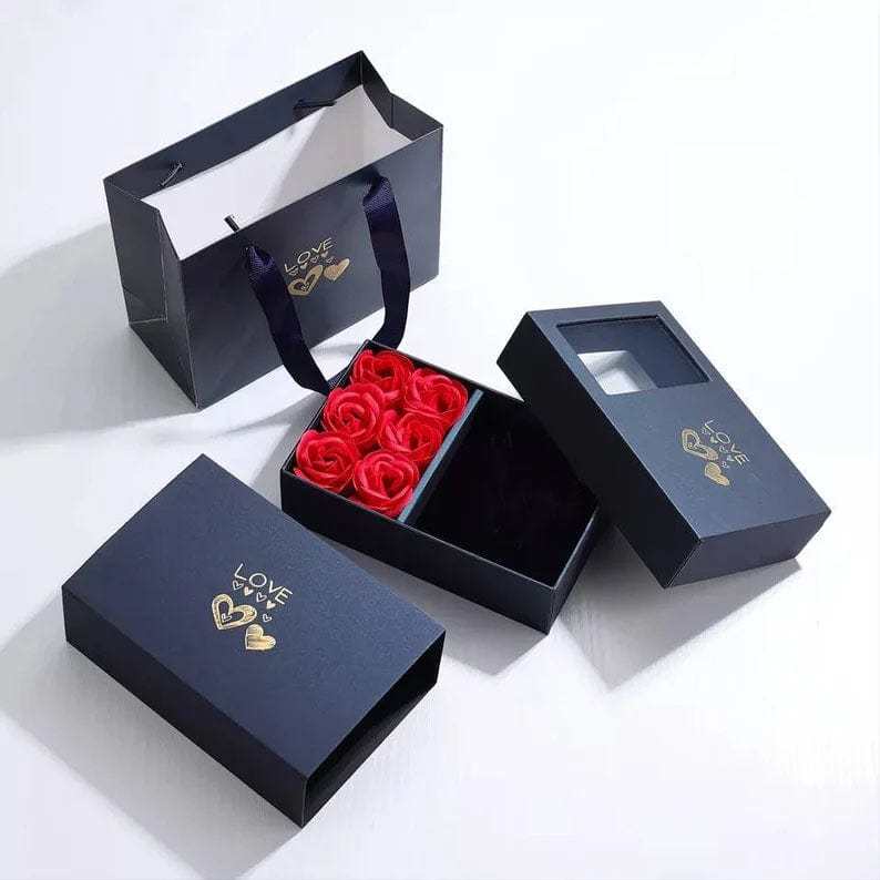 Porte-clés En Cuir Personnalisé, Gravure Personnalisée, Cadeau D'anniversaire Pour Couple, Avec Boîte À Fleurs - votrecollierprenomfr