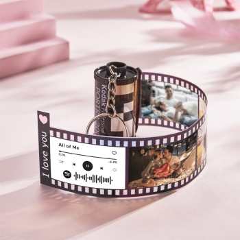 Scannable Keychain Camera Film Roll Keychain Custom Song Gift Cadeaux D'anniversaire Pour Elle/lui - votrecollierprenomfr