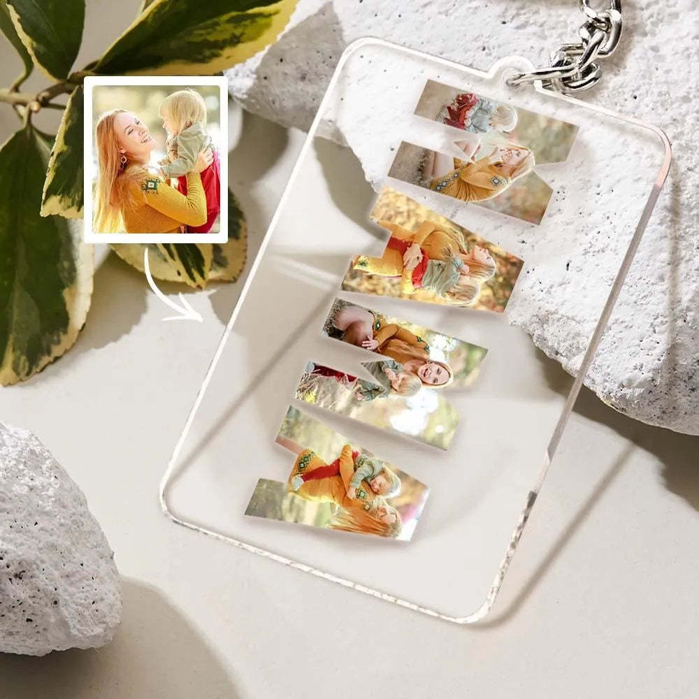 Porte-clés Photo Personnalisé En Acrylique, Cadeau Spécial Pour La Fête Des Pères Pour Papa - votrecollierprenomfr