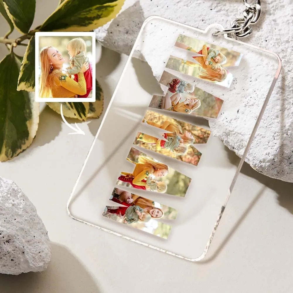Porte-clés Photo Personnalisé En Acrylique, Cadeau Spécial Pour La Fête Des Pères Pour Papa - votrecollierprenomfr