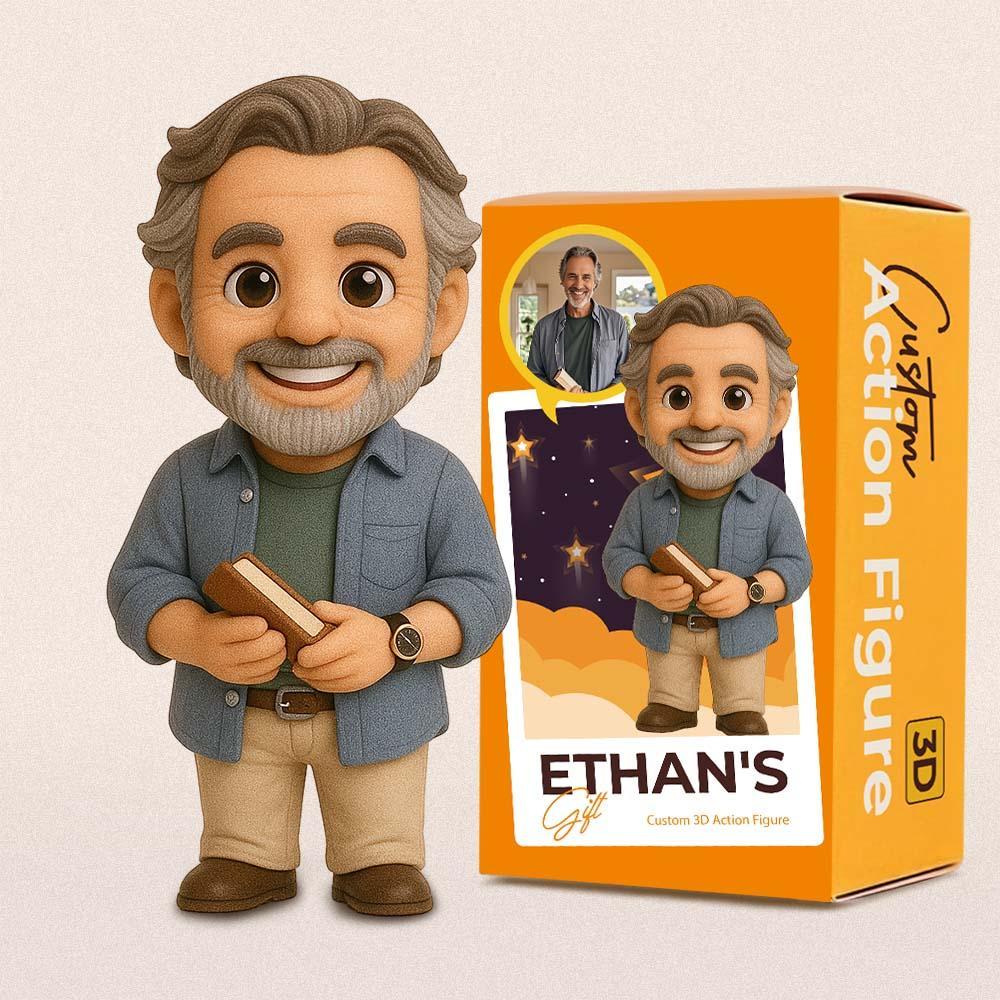 Figurine Articulée 3d Personnalisée. Transformez Votre Photo En Un Cadeau Unique Pour Votre Père. - votrecollierprenomfr