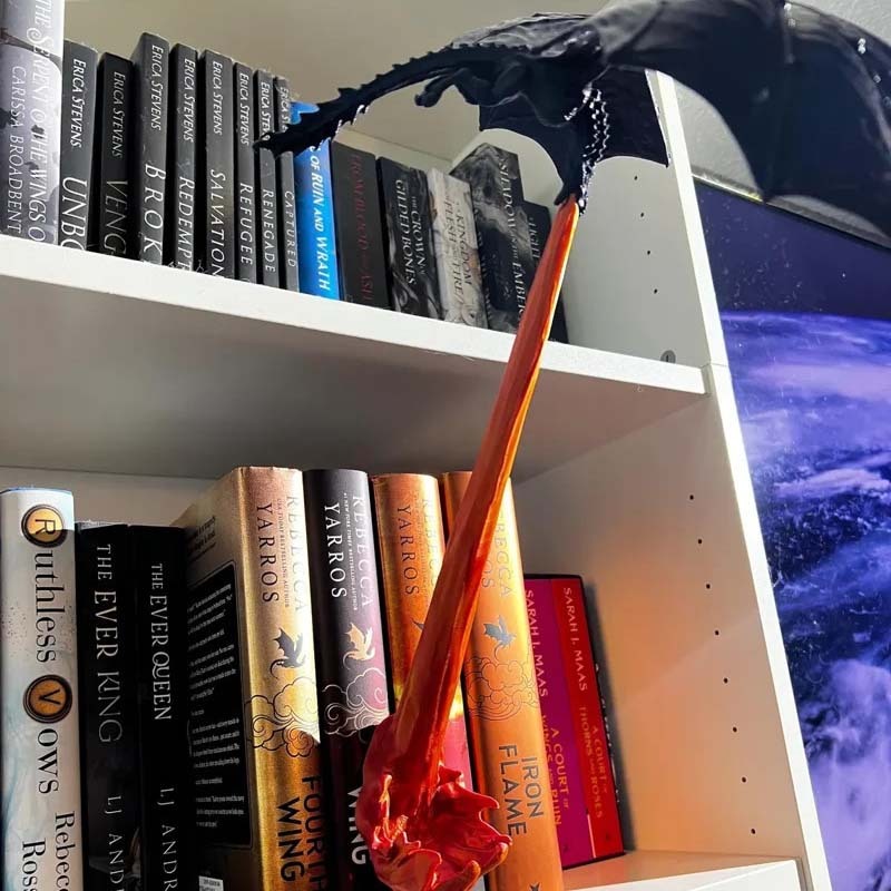 Lampe De Table LED Dragon Volant Cracheur De Feu, Imprimée En 3D - Décoration De Table - Veilleuse Dragon Volant Cracheur De Feu - Cadeau D'Halloween - votrecollierprenomfr