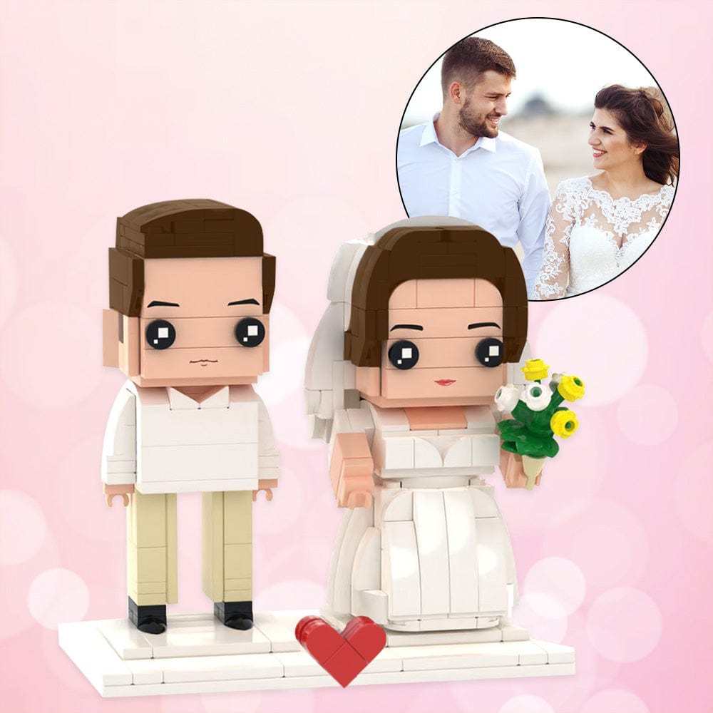 Figurines En Brique Personnalisées Entièrement Personnalisables Pour 2 Personnes, Cadeaux De Mariage Pour Couple - votrecollierprenomfr