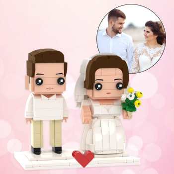 Figurines En Brique Personnalisées Entièrement Personnalisables Pour 2 Personnes, Cadeaux De Mariage Pour Couple - votrecollierprenomfr