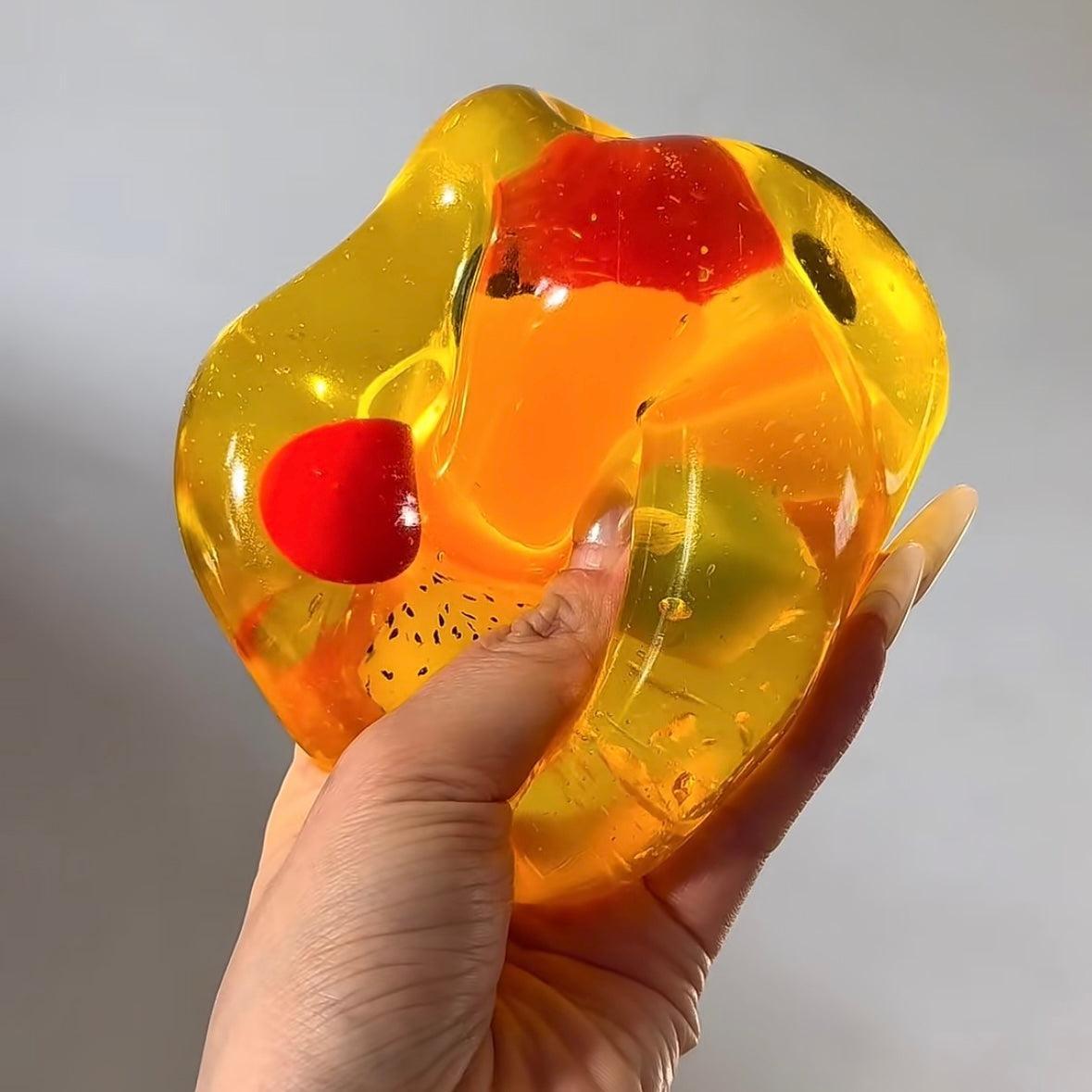 Jouet Spongieux Réaliste De Banane De Gelée De Fruit | Jouet Anti-stress Rempli De Fruits Transparents Pour Enfants Et Adultes - votrecollierprenomfr