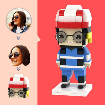 Figurines D'ingénieur En Tête Personnalisées, Petit Bloc De Particules, Jouet Personnalisable, Cadeaux Artistiques En Brique - votrecollierprenomfr