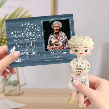 Poupée Au Crochet Personnalisée, Cadeaux Personnalisés, Mini Poupées Semblables Faites À La Main Avec Carte Commémorative Personnalisée Pour Grand-mère - votrecollierprenomfr