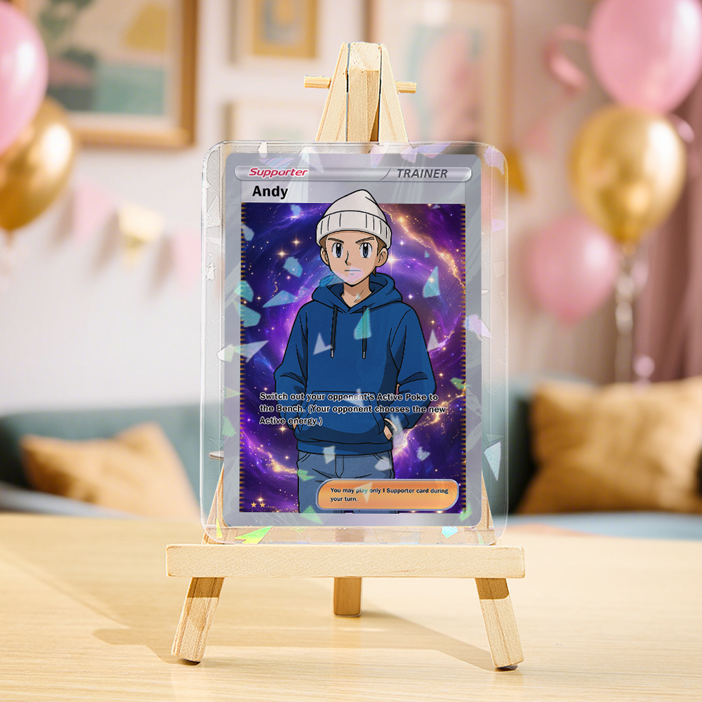 Carte À Collectionner Personnalisée D'anime Avec Votre Photo Et Votre Nom | Cadeau Unique Pour Les Fans Et Les Couples | Idée Cadeau De Noël - votrecollierprenomfr