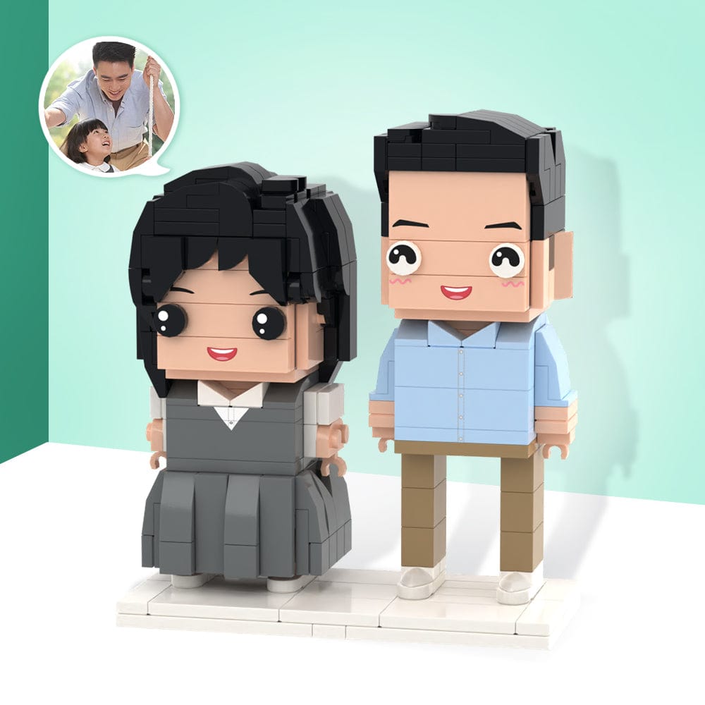 Figurines En Brique Personnalisées Pour La Fête Des Pères Personnalisables Entièrement Corps 2 Personnes Figurines En Brique Personnalisées