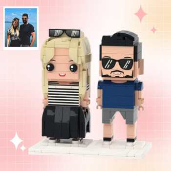 Personnalisable Entièrement Corps 2 Personnes Figurines En Brique Personnalisées Vacances En Bord De Mer Brique Moi Figurines - votrecollierprenomfr