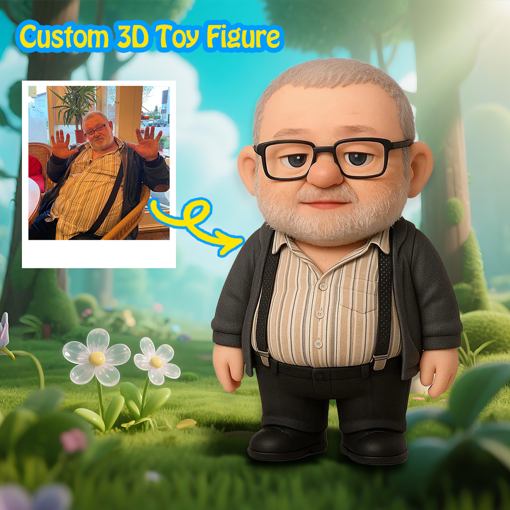Figurine Articulée 3d Personnalisée : Transformez Votre Photo En Un Cadeau Unique Pour La Fête Des Pères, Pour Papa Ou Grand-père. - votrecollierprenomfr