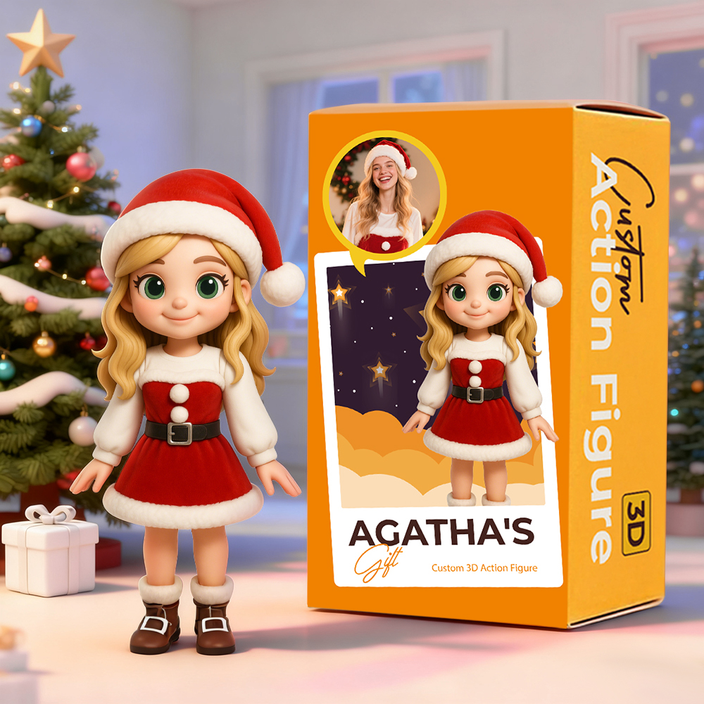 Custom 3D Figure from Your Photo Personalized Mini Doll Christmas Gift for Couples Family Friends