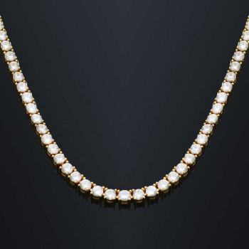 Collier De Tennis En Or Avec Fermoir À Ressort, Style Hip Hop À La Mode - votrecollierprenomfr