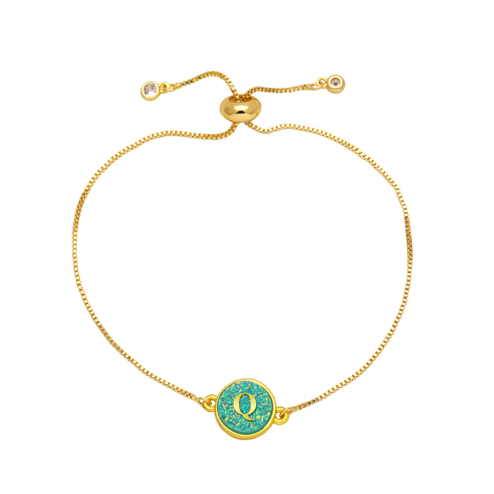 Bracelet Personnalisé À Initiale Pailletée, Bracelet À Breloque Lettre En Résine Époxy Colorée, Bracelet Bolo À Lettre Scintillante, Cadeau Pour Elle - votrecollierprenomfr