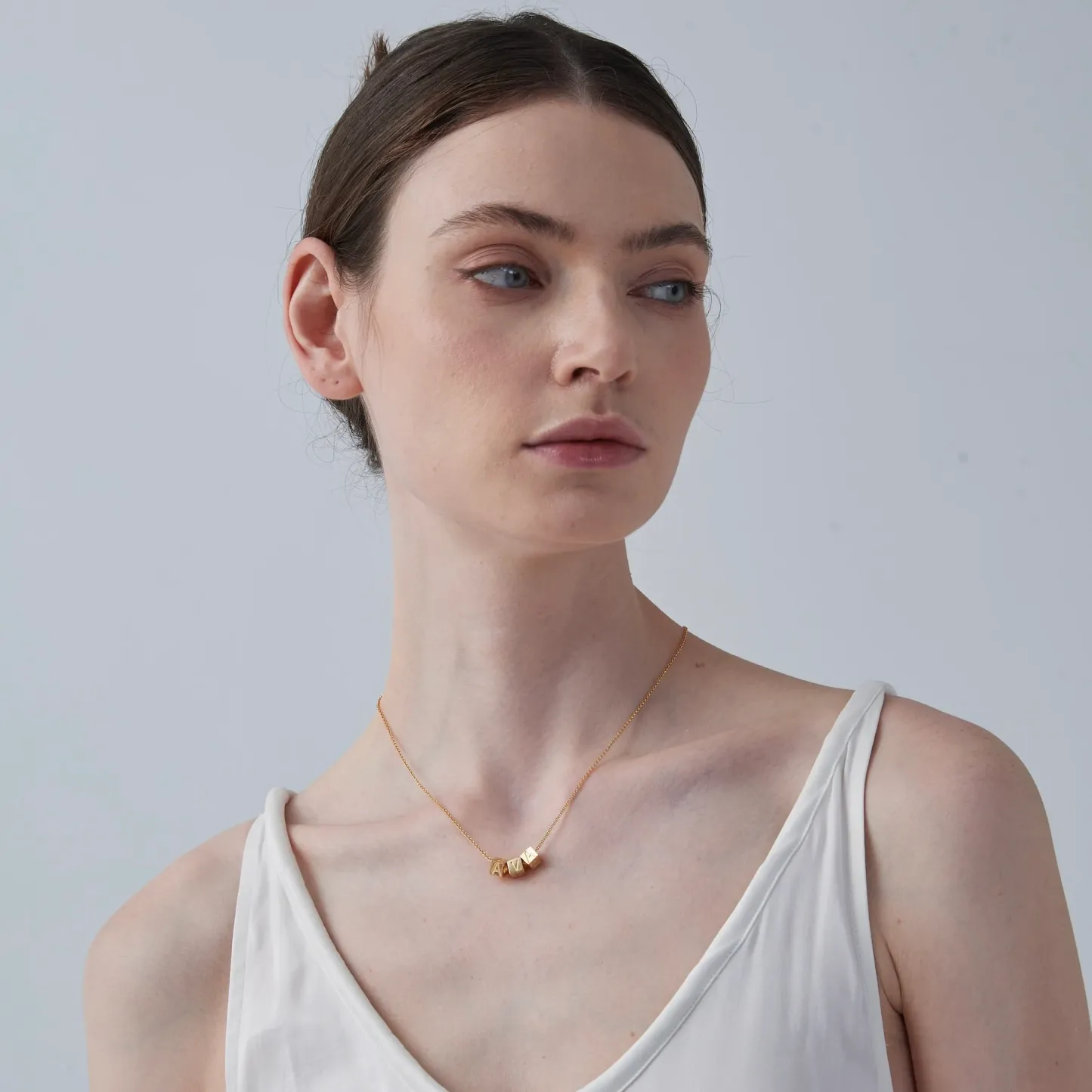 Collier Pendentif Cube Personnalisé Avec Initiale, Bijou En Perles Cubiques, Cadeau Pour Elle - votrecollierprenomfr