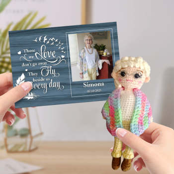 Poupée Au Crochet Personnalisée, Cadeau Personnalisé, Mini Poupées Ressemblantes Faites À La Main Avec Carte Commémorative Personnalisée Pour Grand-mère - votrecollierprenomfr