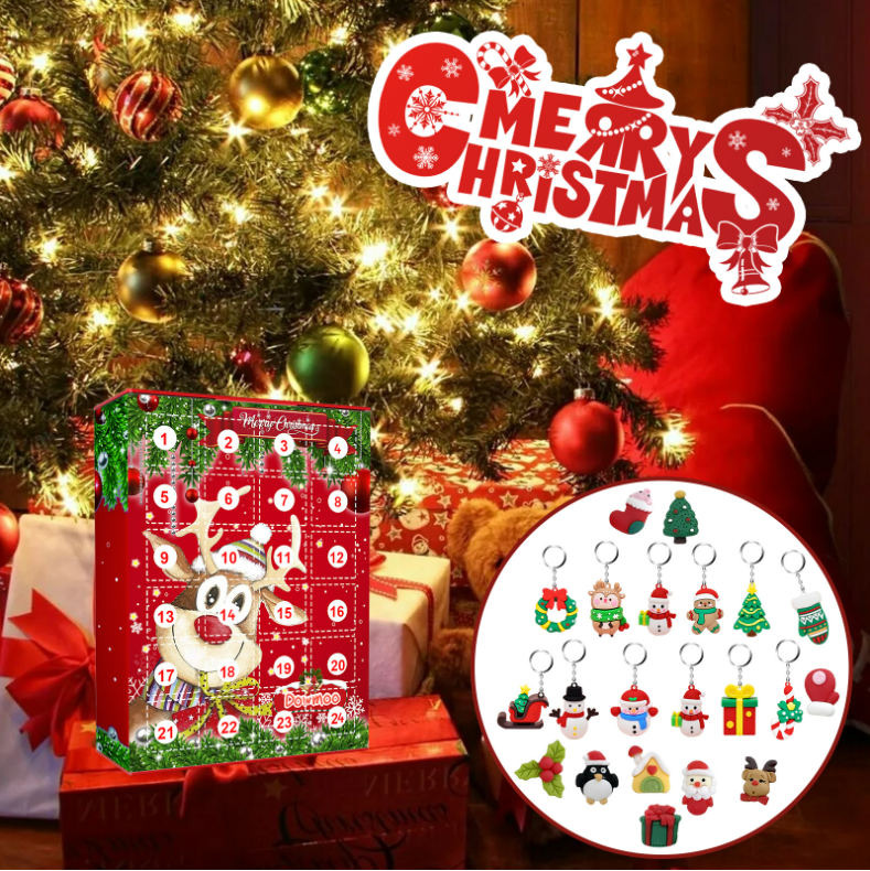 Boîte Aveugle D'ornement De Noël/porte-clés, Calendrier De Compte À Rebours De 24 Jours, Boîte À Cadeaux, Cadeau De Noël - votrecollierprenomfr