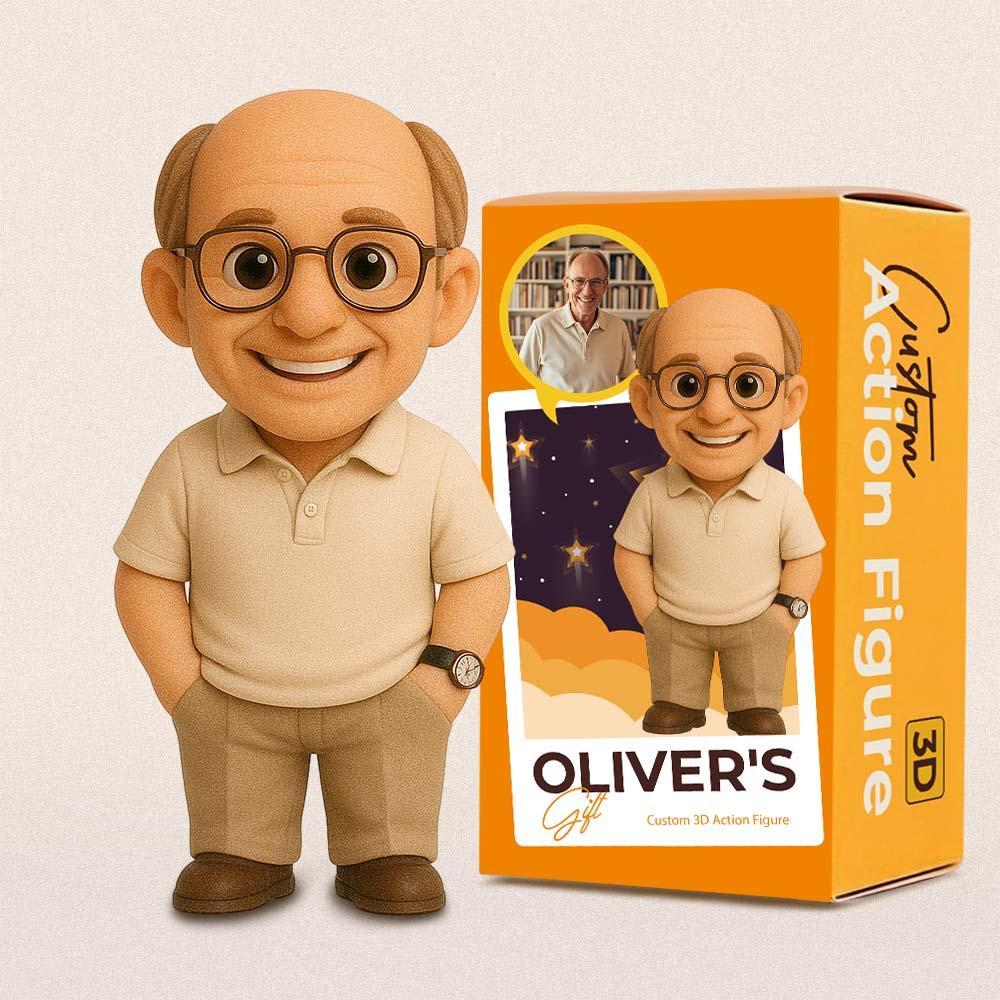 Figurine Articulée 3d Personnalisée. Transformez Votre Photo En Un Cadeau Unique Pour Votre Père. - votrecollierprenomfr