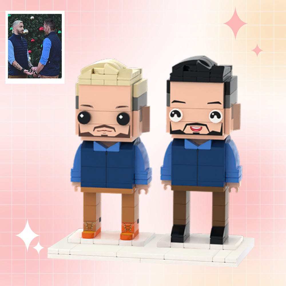 Personnalisable Entièrement Corps 2 Personnes Figurines En Brique Personnalisées Meilleures Figurines Brother Brick Me - votrecollierprenomfr