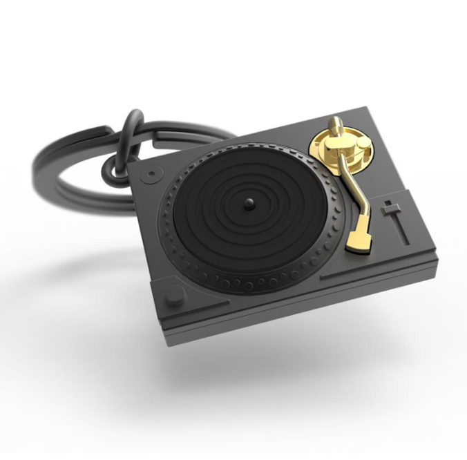 Porte-clés Platine Vinyle Belge Vintage – Mini Charm Rétro Inspiré Des Platines Vinyles Belges – Idée Cadeau De Noël - votrecollierprenomfr