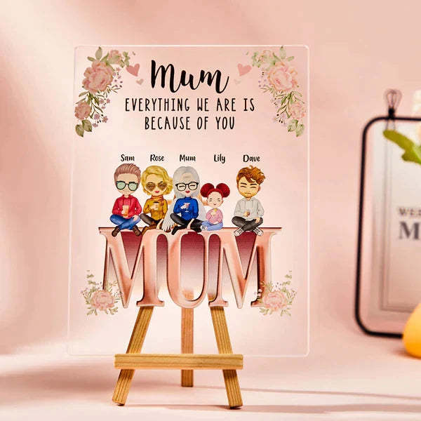Cadeau Fête Des Mères Plaque Acrylique Personnalisée Mère Et Enfants Meilleurs Amis Cadeaux Pour Maman - votrecollierprenomfr