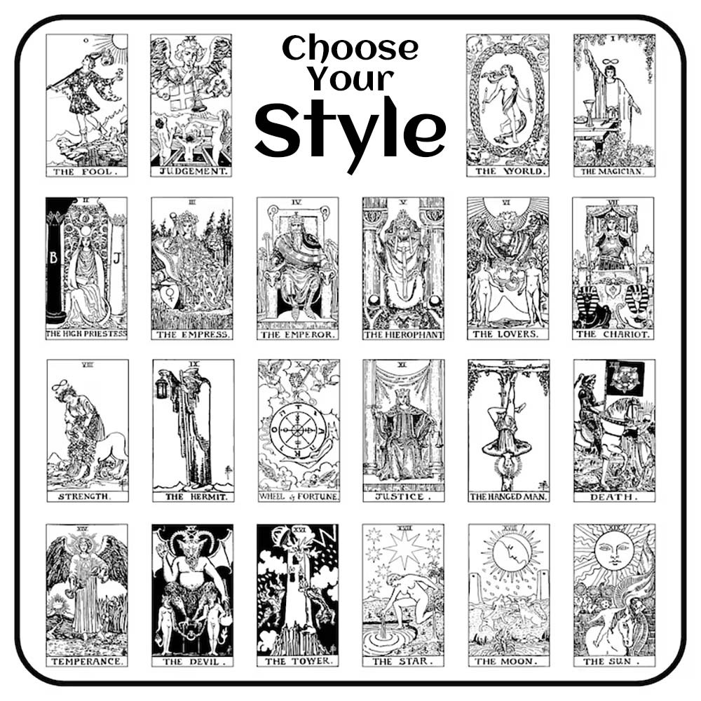 Collier Pendentif Carte De Tarot Personnalisée Avec Nom Et Texte, Arcanes Majeurs, Cadeau Pour Elle - votrecollierprenomfr