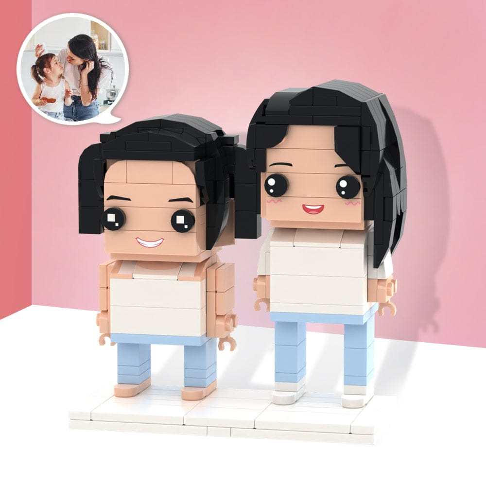 Cadeaux Fête Des Mères Personnalisables Entièrement Corps 2 Personnes Figurines En Briques Personnalisées - votrecollierprenomfr