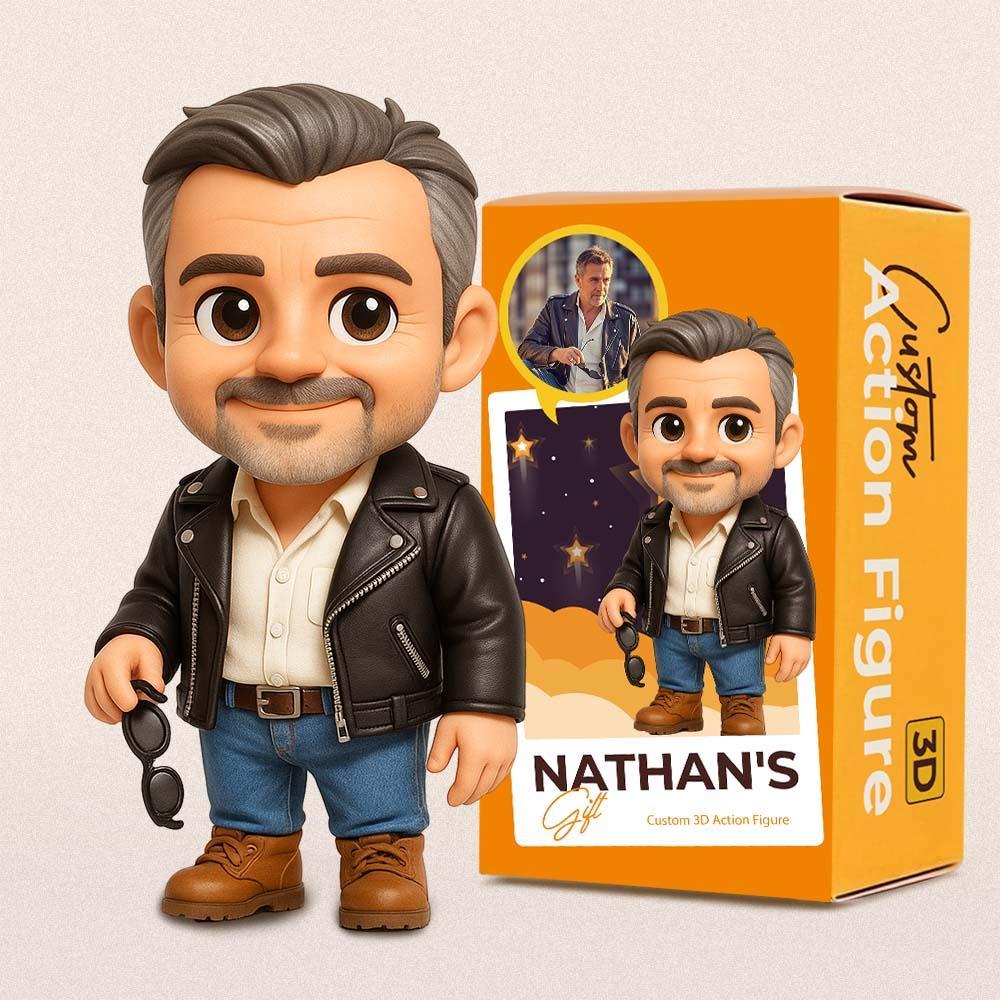 Figurine Articulée 3d Personnalisée. Transformez Votre Photo En Un Cadeau Unique Pour Votre Père. - votrecollierprenomfr