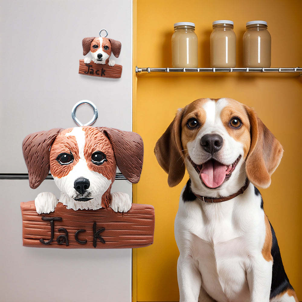 Aimants De Réfrigérateur Pour Animaux De Compagnie Personnalisés, Fabriqués À La Main, Décor De Réfrigérateur En Argile Personnalisé Pour Les Amoureux Des Animaux De Compagnie - votrecollierprenomfr