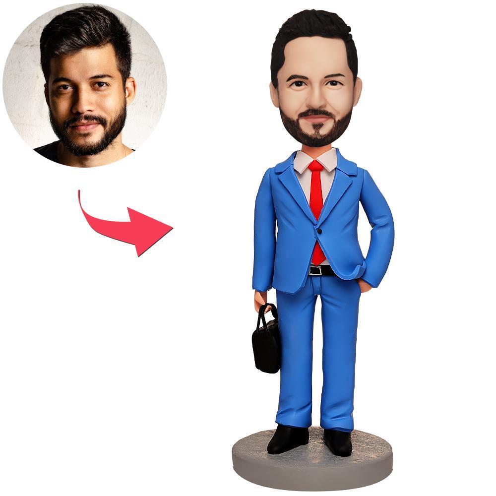 Cadeau Pour Patron Bobblehead Personnalisé Homme D'affaires/boss Cadeau Avec Texte Gravé - votrecollierprenomfr