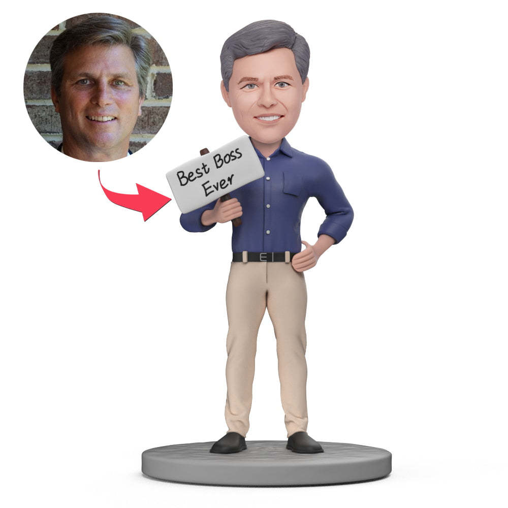Best Boss Ever Bobblehead Personnalisé Avec Texte Gravé - votrecollierprenomfr