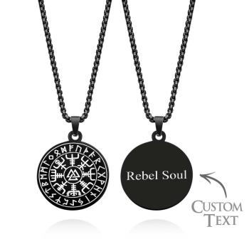 Collier Gravable Boussole Nordique Collier Pendentif Viking Pour Hommes - votrecollierprenomfr