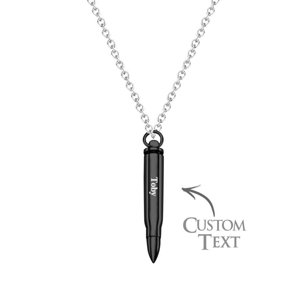Collier Avec Nom Personnalisé, Balle En Métal, Cadeau Cool Pour Hommes - votrecollierprenomfr