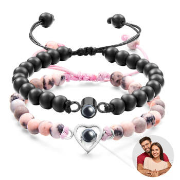 Bracelet De Projection Personnalisé, Cadeau De Couple Romantique Unique - votrecollierprenomfr