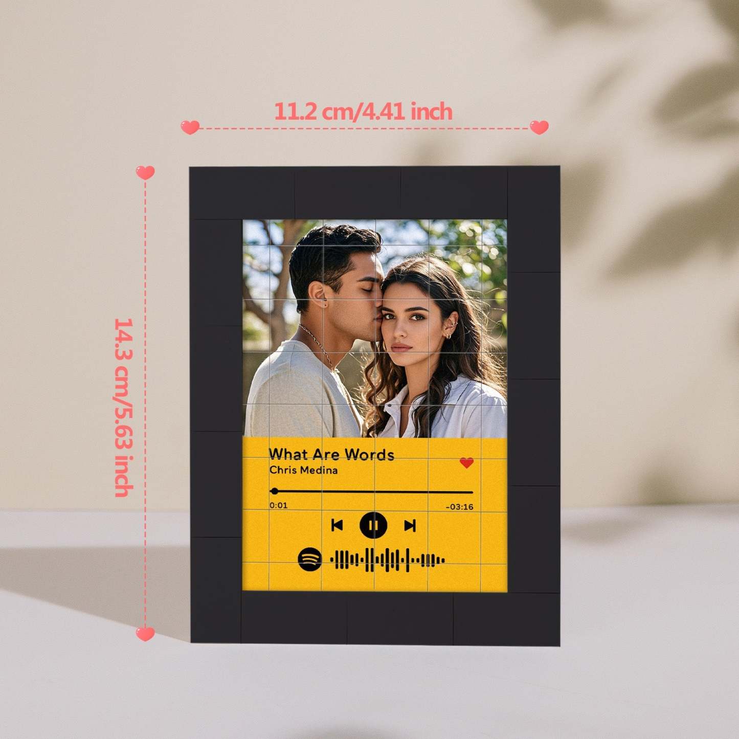Blocs De Construction De Photos Personnalisés, Aimant De Réfrigérateur, Musique Spotify Personnalisée, Idées Cadeaux - votrecollierprenomfr