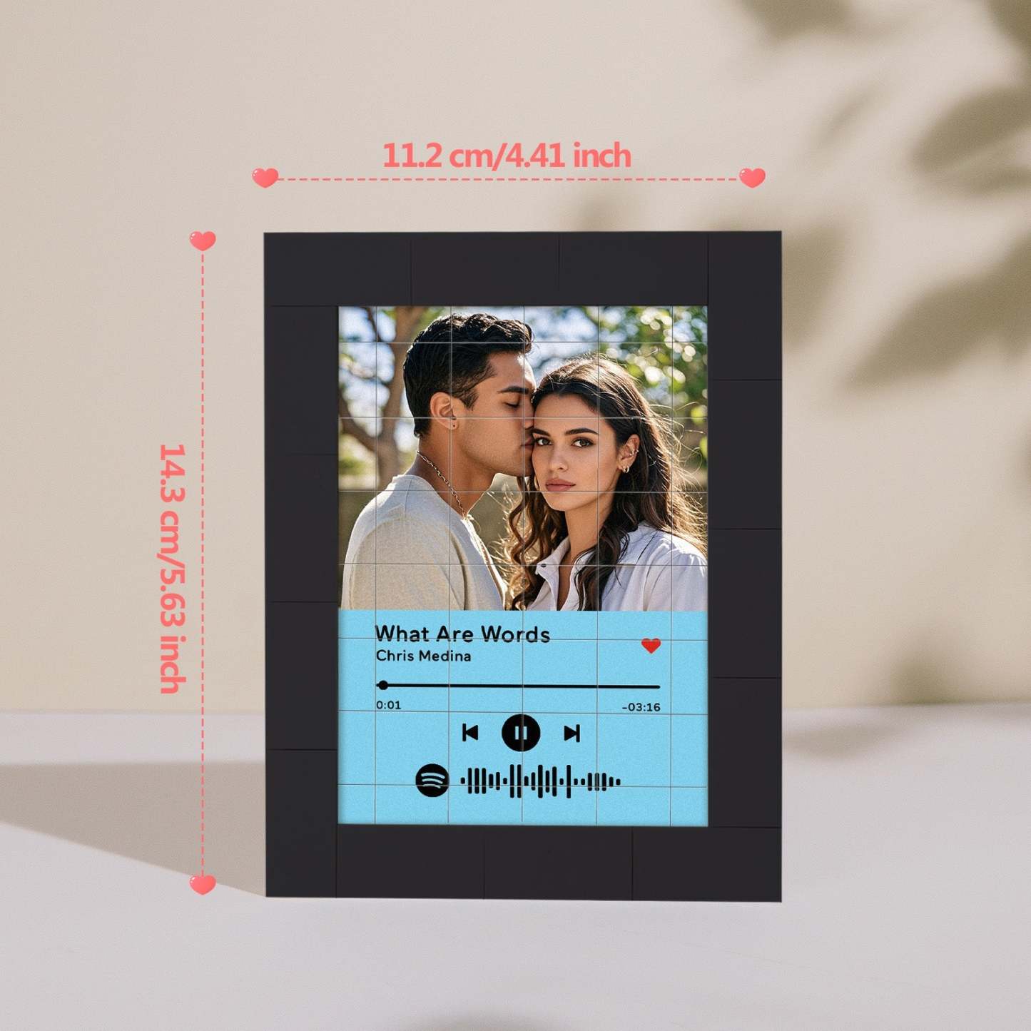 Blocs De Construction De Photos Personnalisés, Aimant De Réfrigérateur, Musique Spotify Personnalisée, Idées Cadeaux - votrecollierprenomfr