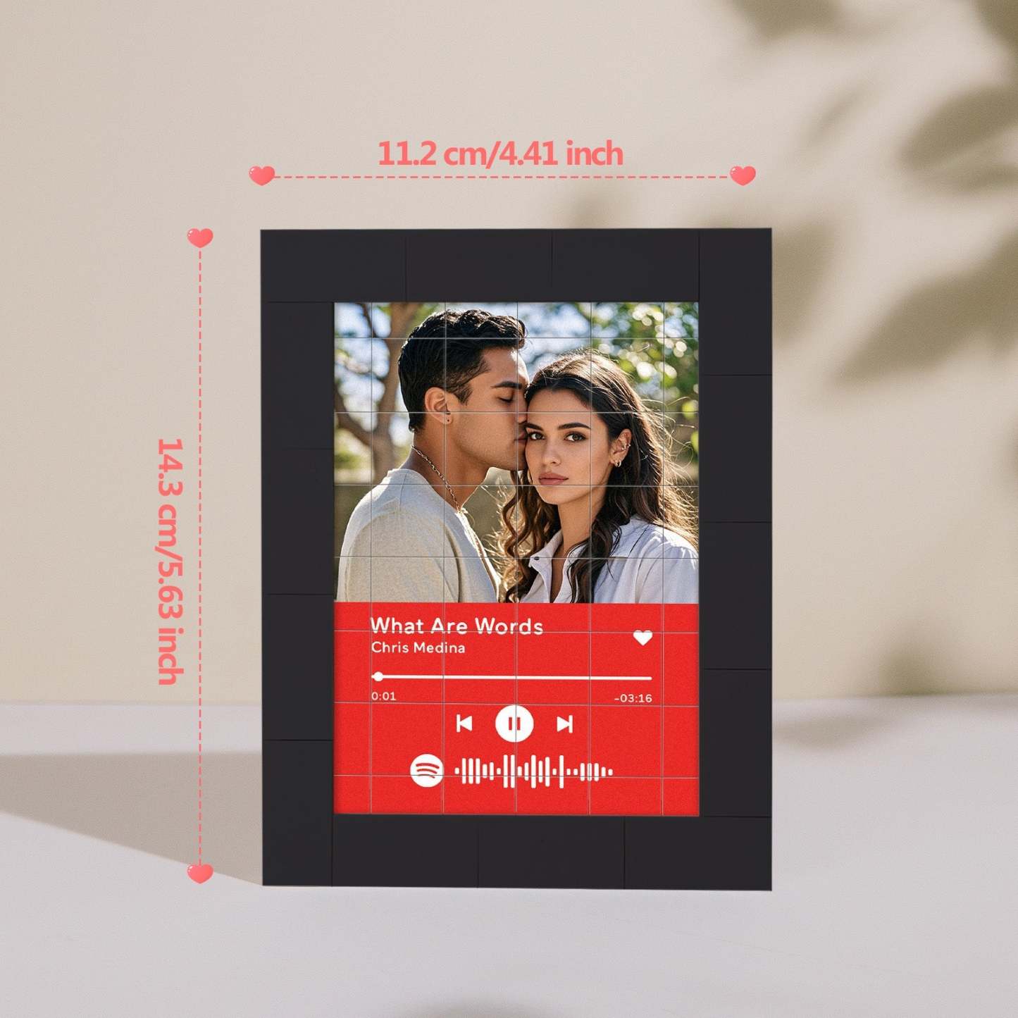 Blocs De Construction De Photos Personnalisés, Aimant De Réfrigérateur, Musique Spotify Personnalisée, Idées Cadeaux - votrecollierprenomfr