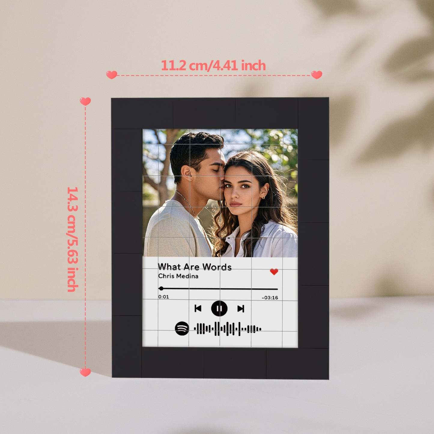 Blocs De Construction De Photos Personnalisés, Aimant De Réfrigérateur, Musique Spotify Personnalisée, Idées Cadeaux - votrecollierprenomfr