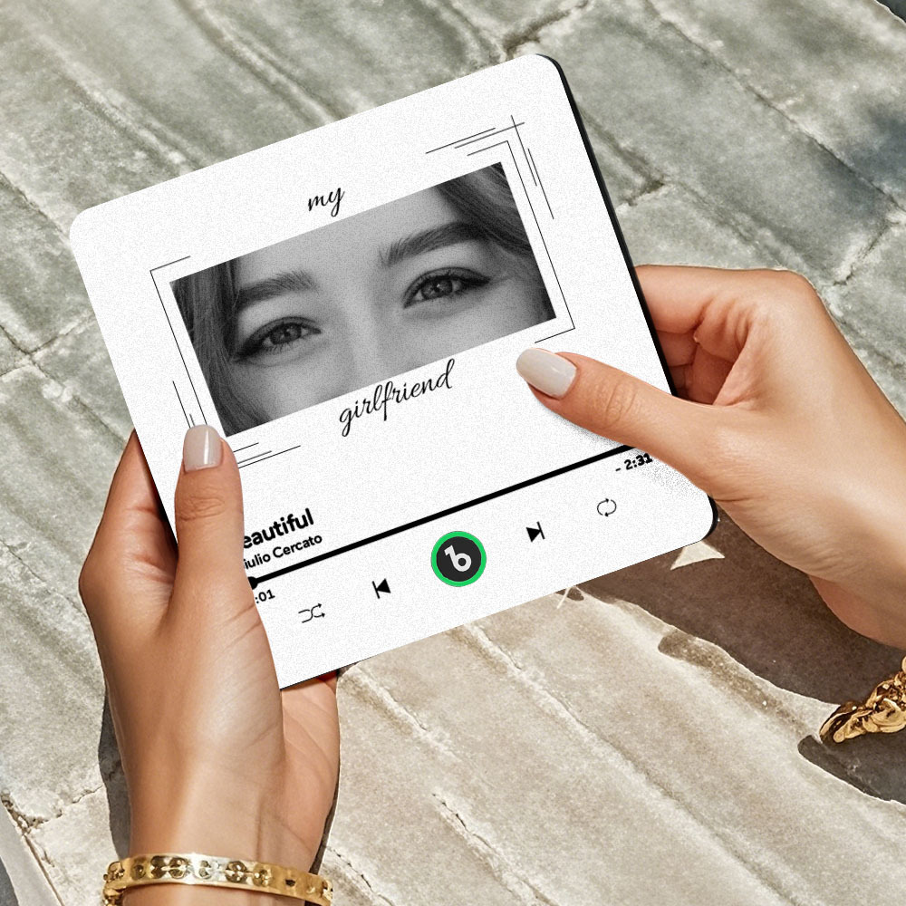 Aimant De Réfrigérateur Musical Personnalisé Avec Yeux Et Nom, Photo Encadrée, Sticker Mural Musical, Mouvement Musical Jouable, Cadeau Idéal Pour Elle - votrecollierprenomfr