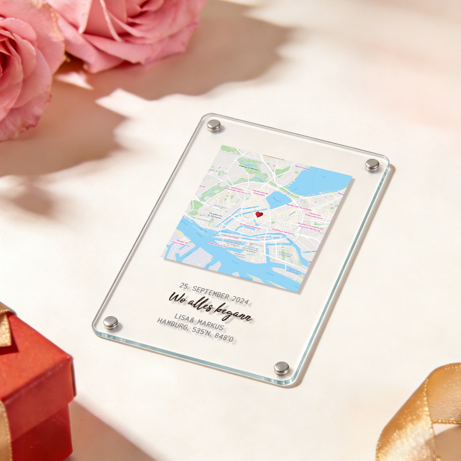 Aimant De Localisation Personnalisé En Acrylique Pour Réfrigérateur – Carte De Voyage Personnalisée – Cadeau De Saint-valentin