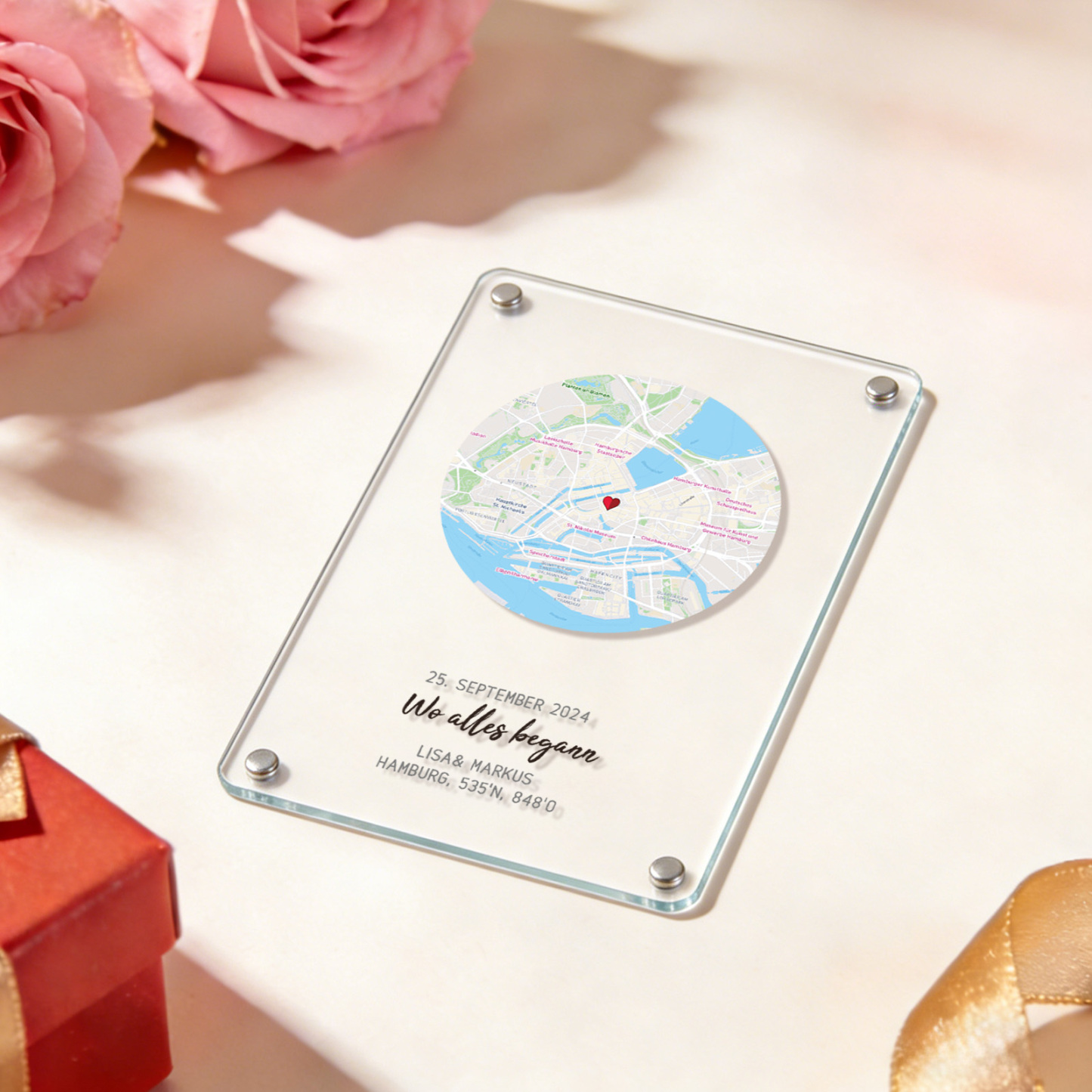 Aimant De Localisation Personnalisé En Acrylique Pour Réfrigérateur – Carte De Voyage Personnalisée – Cadeau De Saint-valentin - votrecollierprenomfr