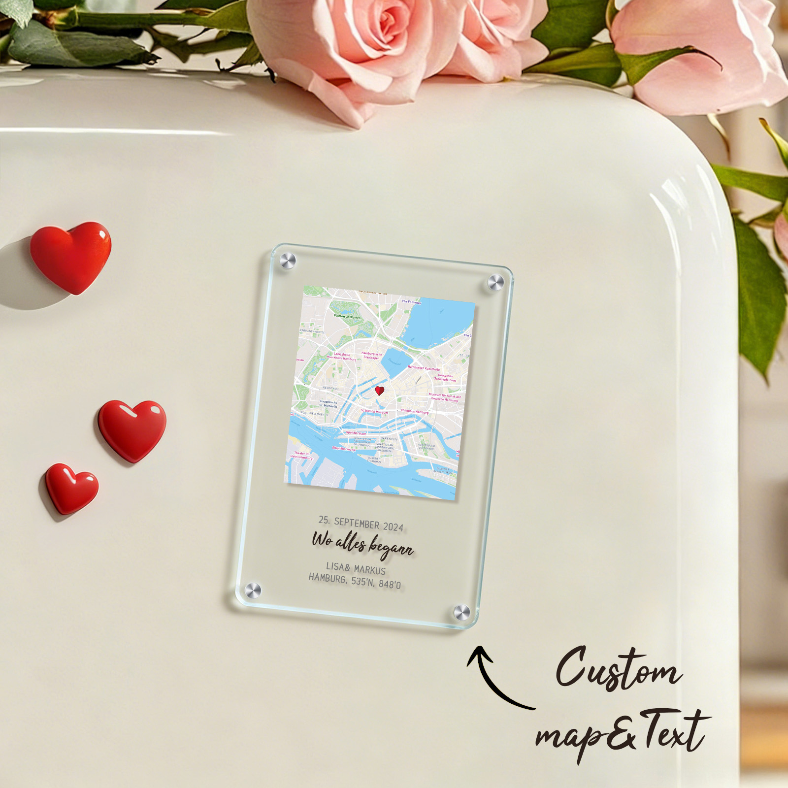 Aimant De Localisation Personnalisé En Acrylique Pour Réfrigérateur – Carte De Voyage Personnalisée – Cadeau De Saint-valentin