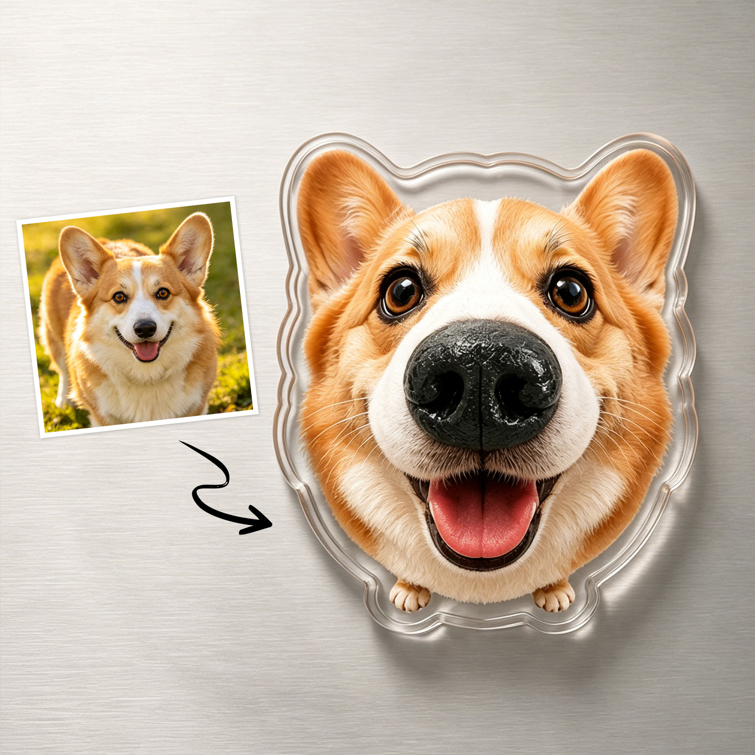 Autocollant Personnalisé D’aimant De Réfrigérateur Spongieux De Nez De Chien – Jouet Personnalisé De Compression De Nez D’animal De Compagnie Avec Le Visage Et Le Nom Personnalisés