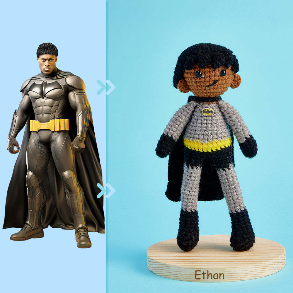 Corps Complet Personnalisable 1 Personne Poupée Au Crochet Personnalisée Mini Poupées Tissées À La Main Cadeaux - Batman - votrecollierprenomfr