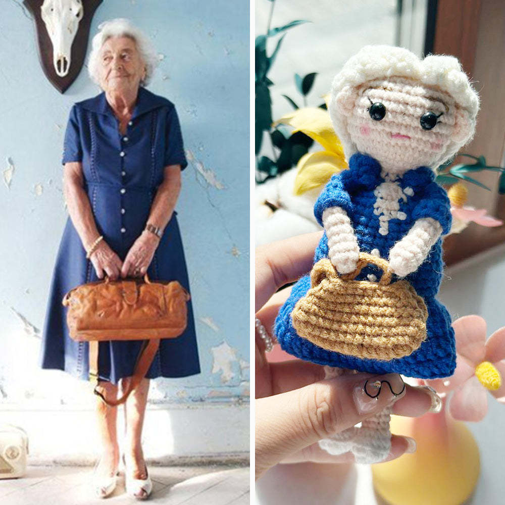 Poupée Au Crochet Personnalisée Cadeaux Personnalisés Mini Poupées Tissées À La Main Pour Grand-mère - votrecollierprenomfr