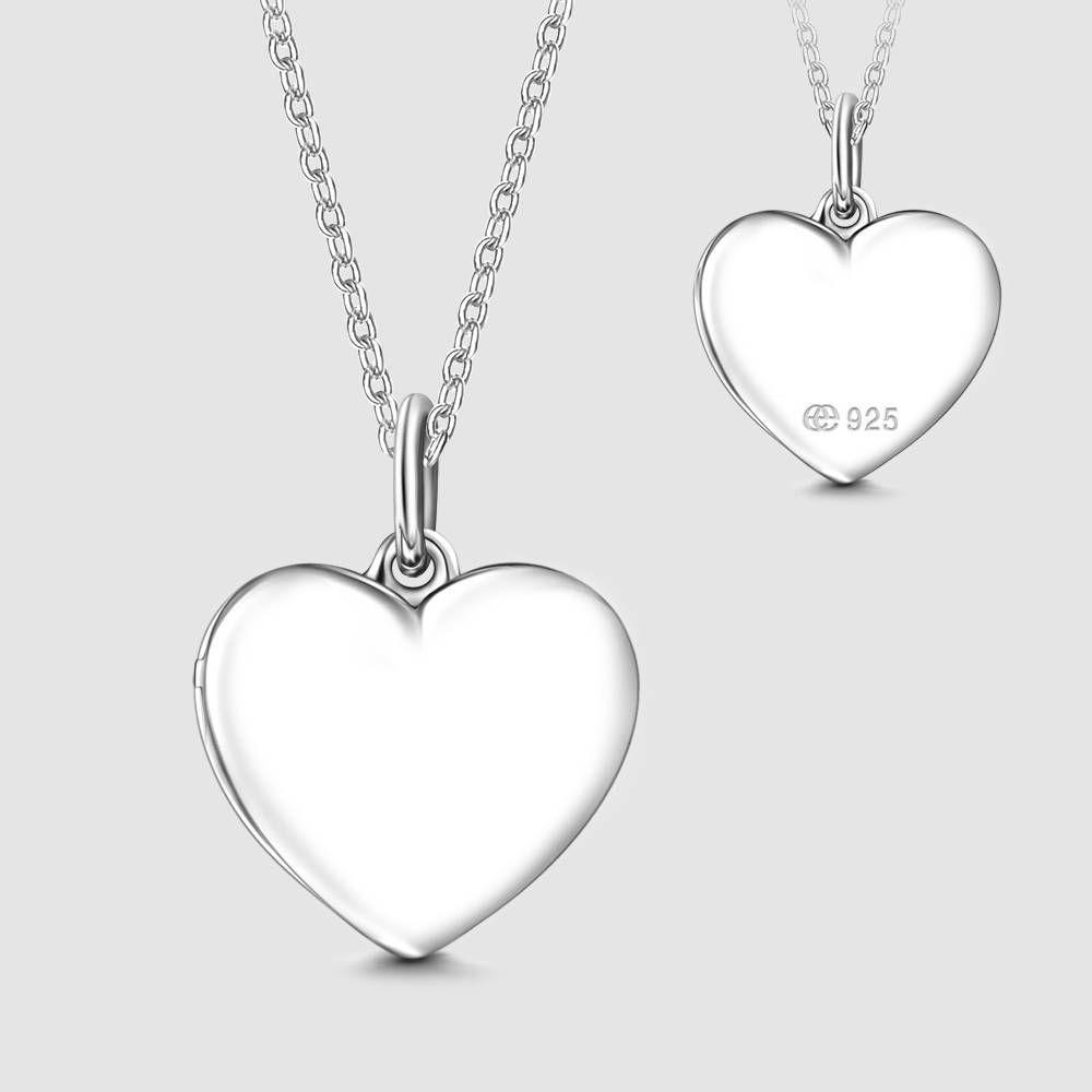 Collier Médaillon Photo Cœur Gravé En Argent, Cadeau Sur Mesure - votrecollierprenomfr