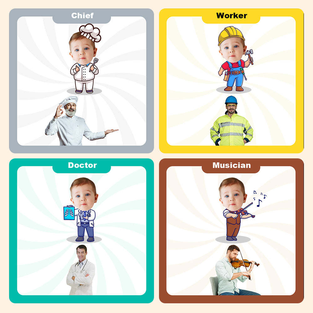 Livre De Première Occupation De Bébé Cadeaux Personnalisés Avec Nom Et Visage Pour Bébé - votrecollierprenomfr